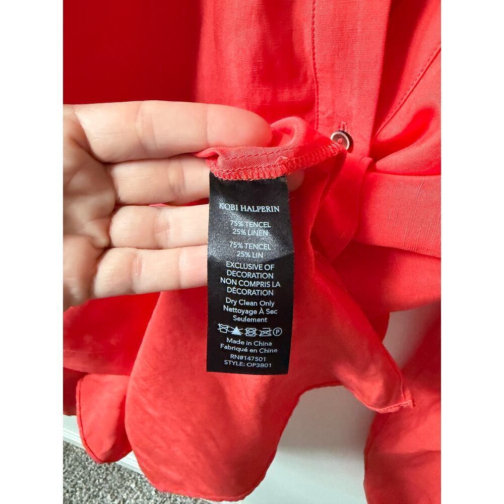 Kobi Halperin Chrissy Blouse in Poppy Red women's size small - Picture 4 of 5
